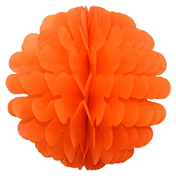 Бумажное украшение Цветочный шар-соты 30 см, оранжевый