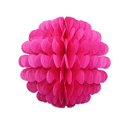 Бумажное украшение Цветочный шар-соты 25 см, малиновый
