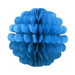 Бумажное украшение Цветочный шар-соты 25 см, синий